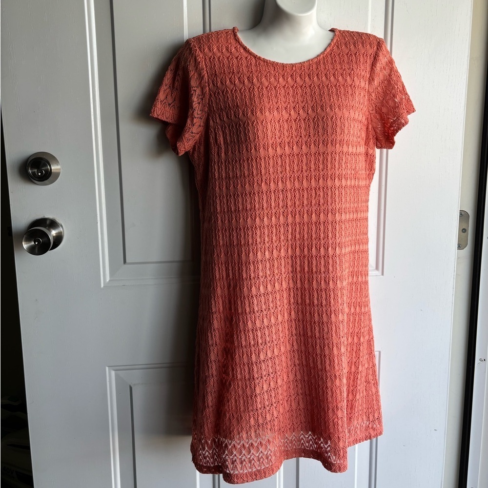 Abercrombie & Fitch Coral Lace pullover Dress Size Medium